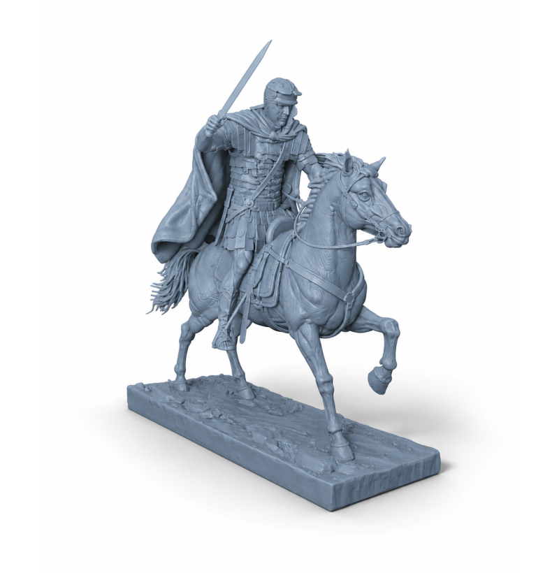 Ancient Roman Cavalry Officer on Horseback STL File for 3D Printing