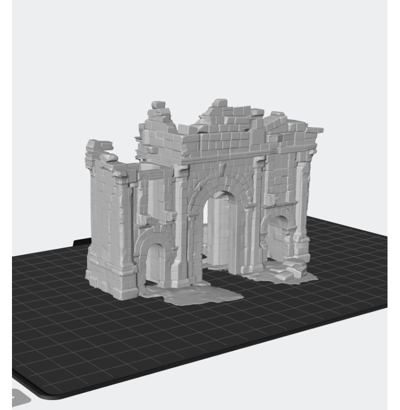 Ancient Roman Triumphal Arch Ruins – Historical STL Terrain for 3D Printing