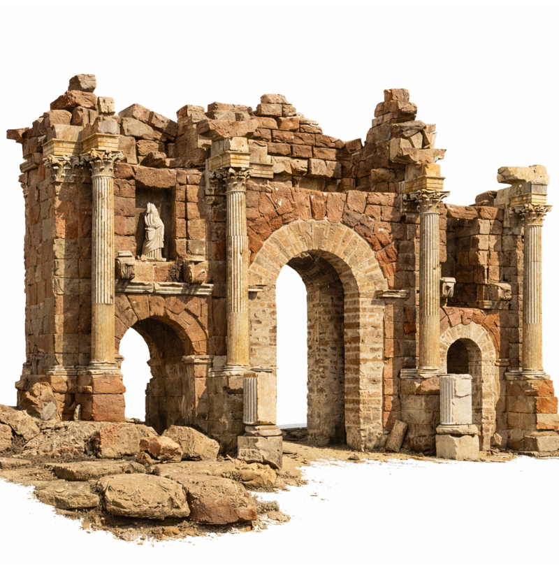 Ancient Roman Triumphal Arch Ruins – Historical STL Terrain for 3D Printing