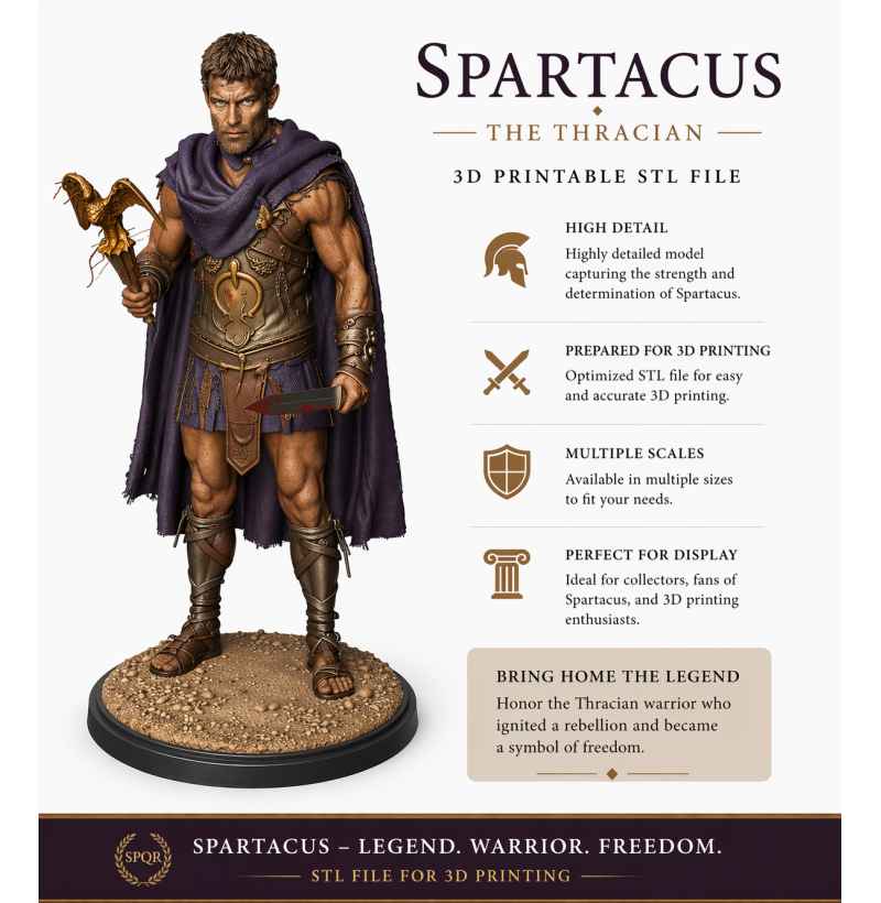 Spartacus Gladiator — Ancient Rome STL Files for 3D Printing