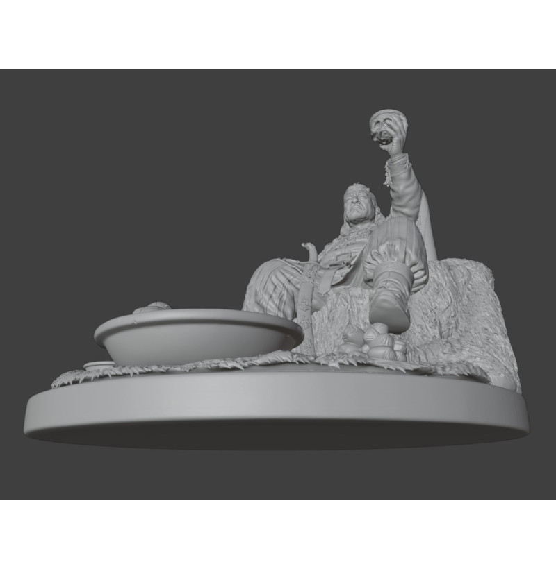 Pecheneg Khan Kurya with Prince Svyatoslav Skull Cup – STL Model for 3D Printing
