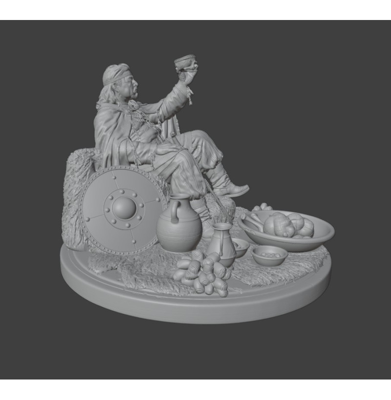 Pecheneg Khan Kurya with Prince Svyatoslav Skull Cup – STL Model for 3D Printing