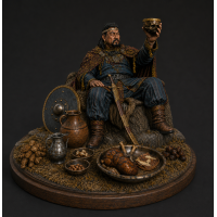 Pecheneg Khan Kurya with Prince Svyatoslav Skull Cup – STL Model for 3D Printing
