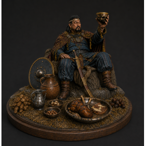 Pecheneg Khan Kurya with Prince Svyatoslav Skull Cup – STL Model for 3D Printing