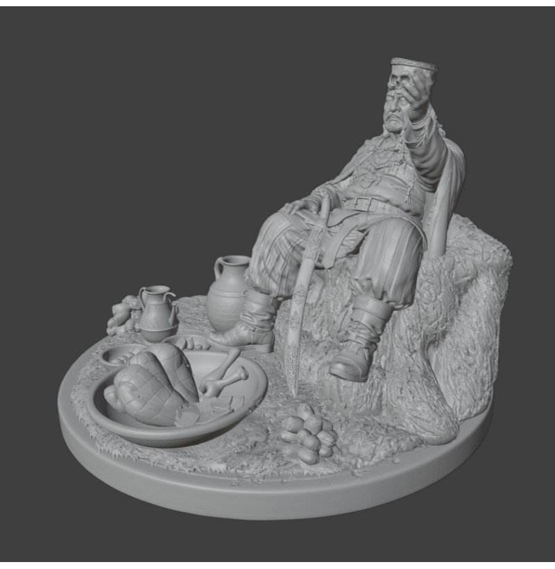 Pecheneg Khan Kurya with Prince Svyatoslav Skull Cup – STL Model for 3D Printing