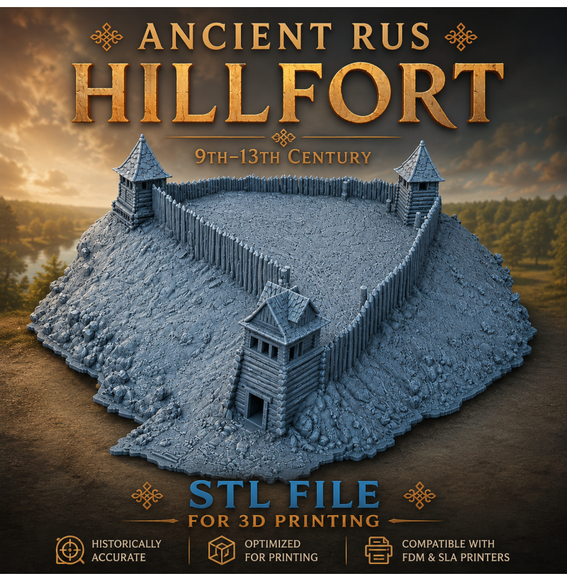 Ancient Rus Fortress IX–XIII Century STL for 3D Printing