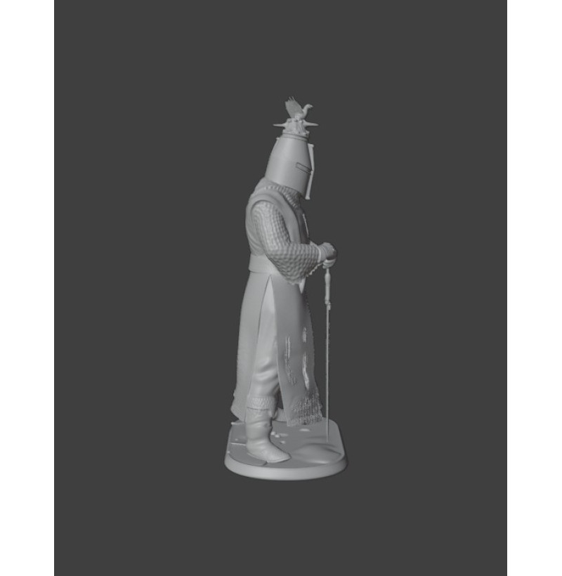 Crusader Knight (Latin Cross) — Standing with Sword | STL for 3D Printing