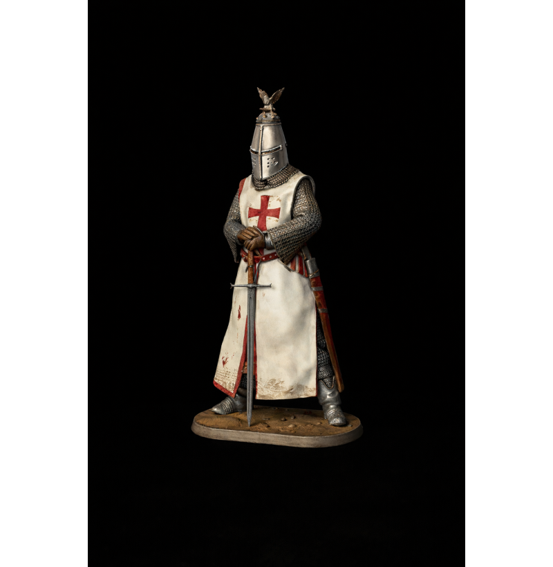 Crusader Knight (Latin Cross) — Standing with Sword | STL for 3D Printing