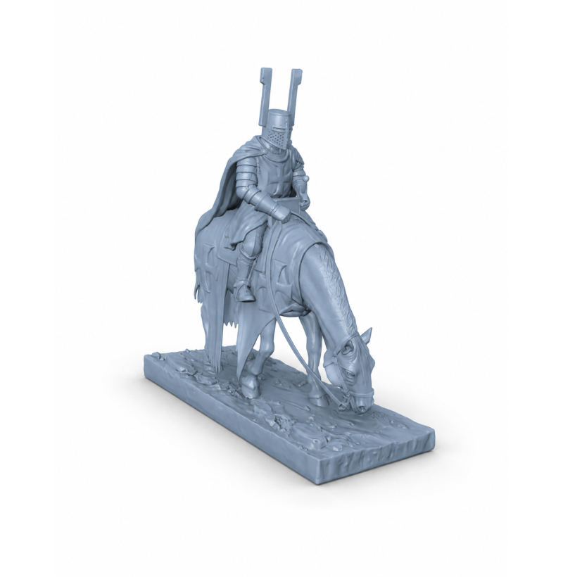 Mounted Crusader STL File for 3D Printing – Historical Knight Miniature