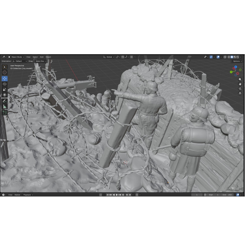 WWI German Trench Diorama STL File for 3D Printing