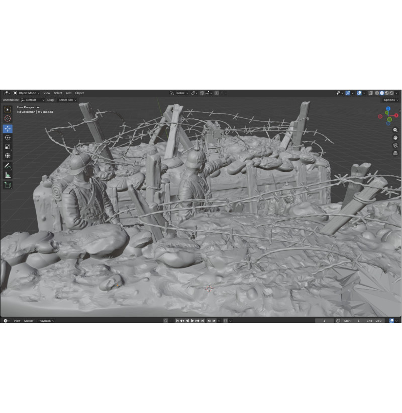 WWI German Trench Diorama STL File for 3D Printing