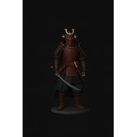 Samurai in Armor – Sengoku Period (15th–16th Century) STL File for 3D Printing | historstl.com