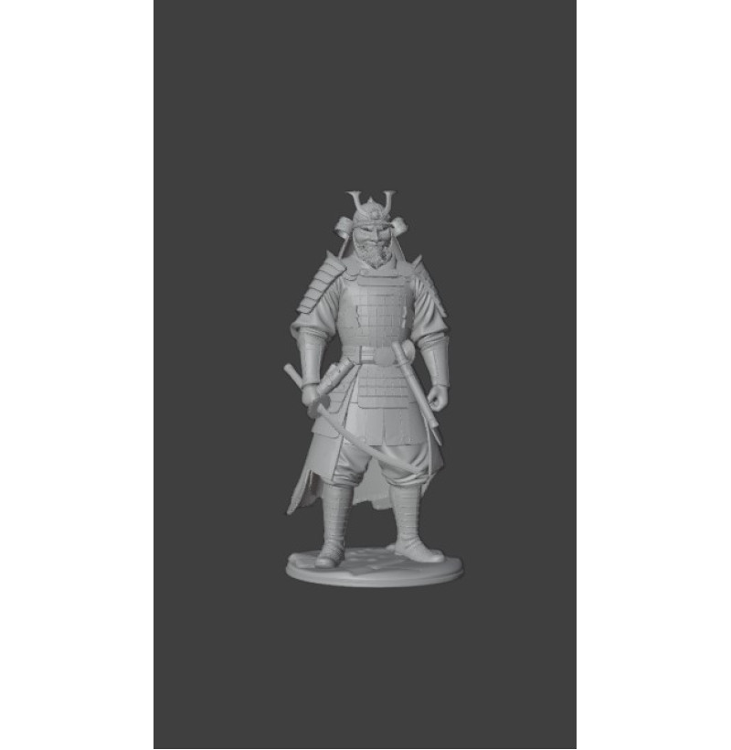 Samurai in Armor – Sengoku Period (15th–16th Century) STL File for 3D Printing 