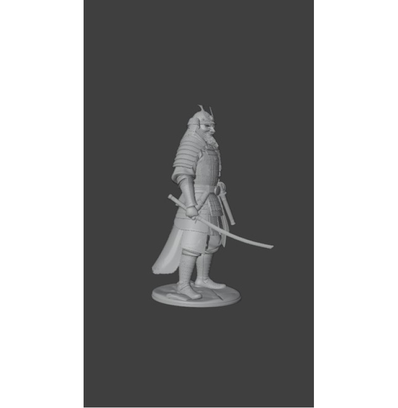 Samurai in Armor – Sengoku Period (15th–16th Century) STL File for 3D Printing 