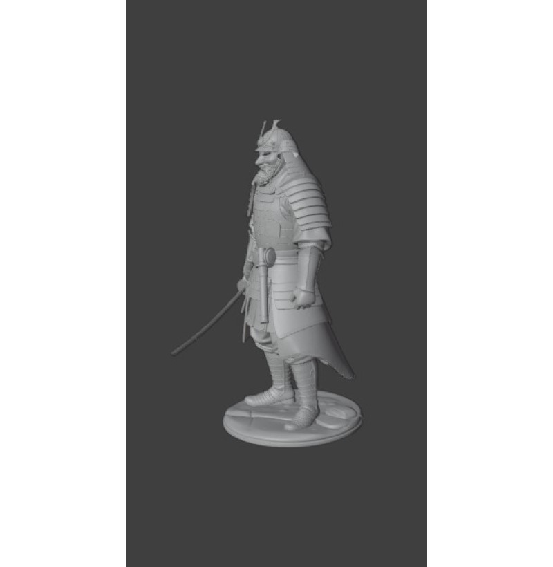 Samurai in Armor – Sengoku Period (15th–16th Century) STL File for 3D Printing 