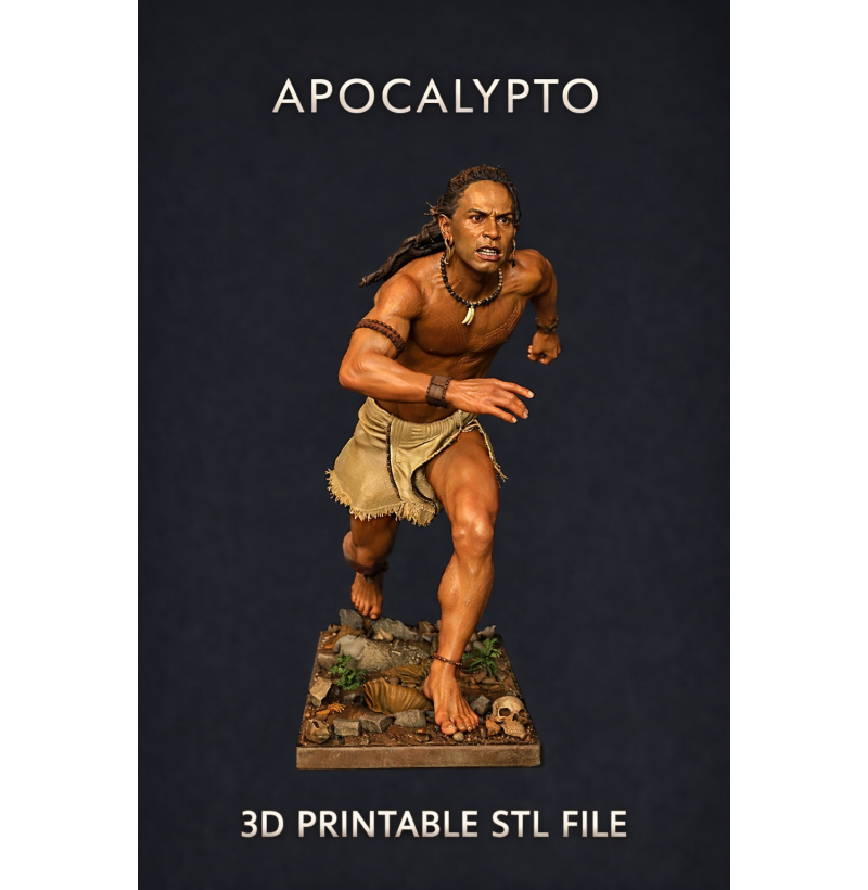 Apocalypto — Maya Warrior | STL File for 3D Printable Miniature | Wargames • Diorama • Painting | Instant Download