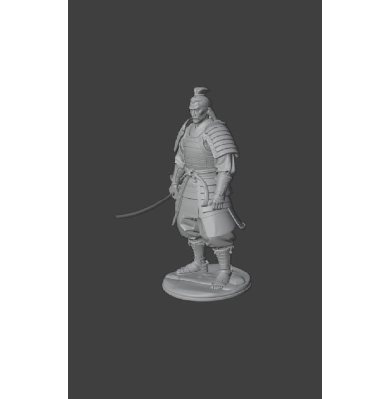 Samurai with Sword — STL File for 3D Printing 
