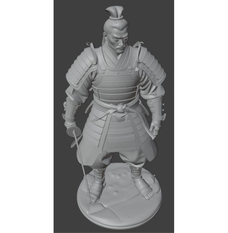 Samurai with Sword — STL File for 3D Printing 