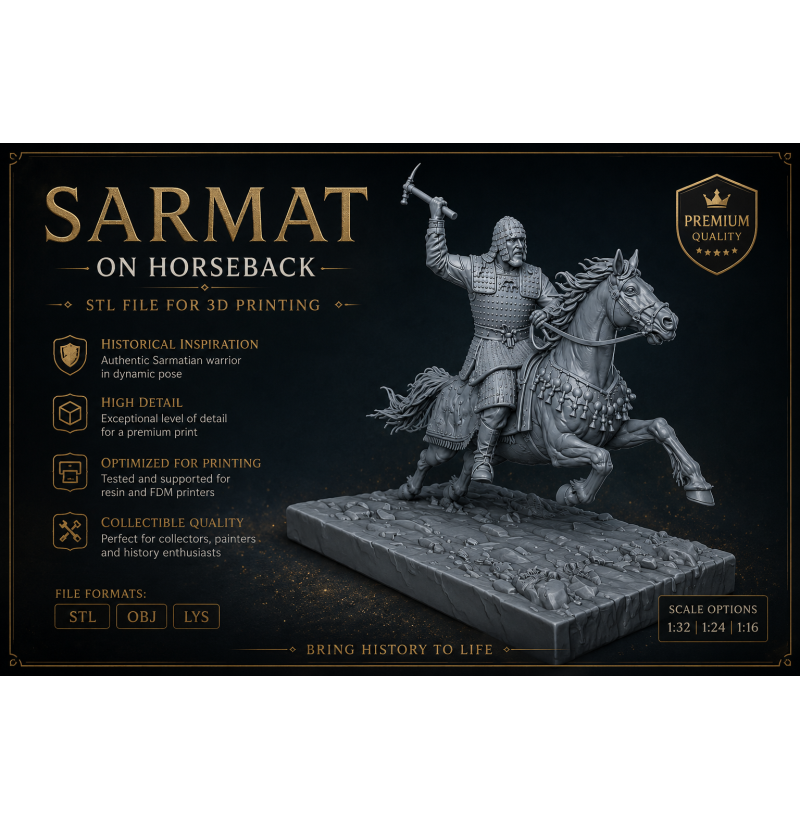 Sarmatian Horseman STL File for 3D Printing 