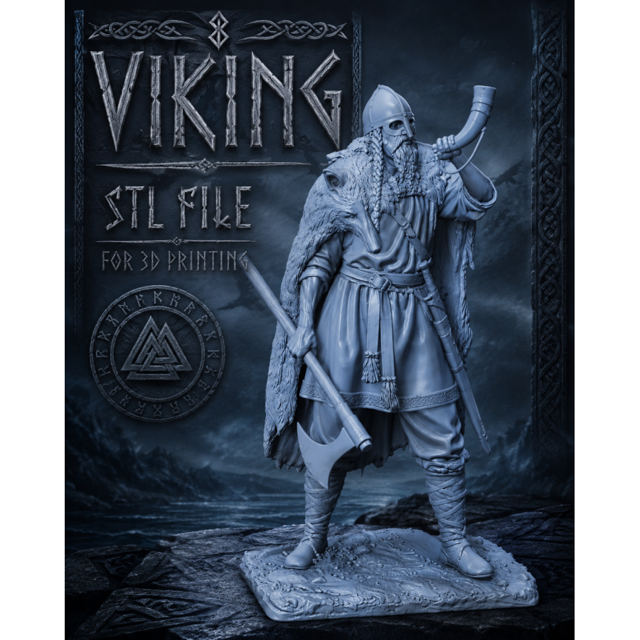Viking STL File for 3D Printing – Norse Warrior Miniature Model Viking STL File for 3D Printing – Norse Warrior Miniature Model