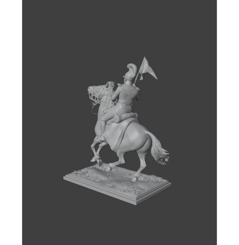 Polish Napoleonic Uhlan Cavalry STL – Mounted Lancer Miniature for 3D Printing