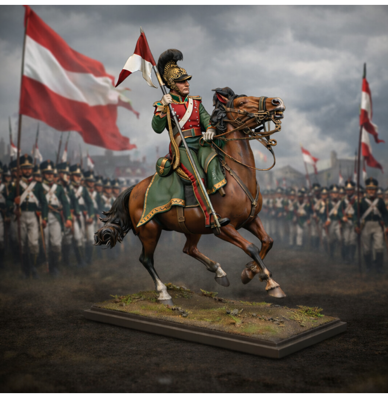 Polish Napoleonic Uhlan Cavalry STL – Mounted Lancer Miniature for 3D Printing
