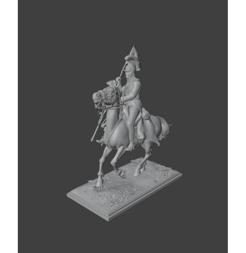 Polish Napoleonic Uhlan Cavalry STL – Mounted Lancer Miniature for 3D Printing