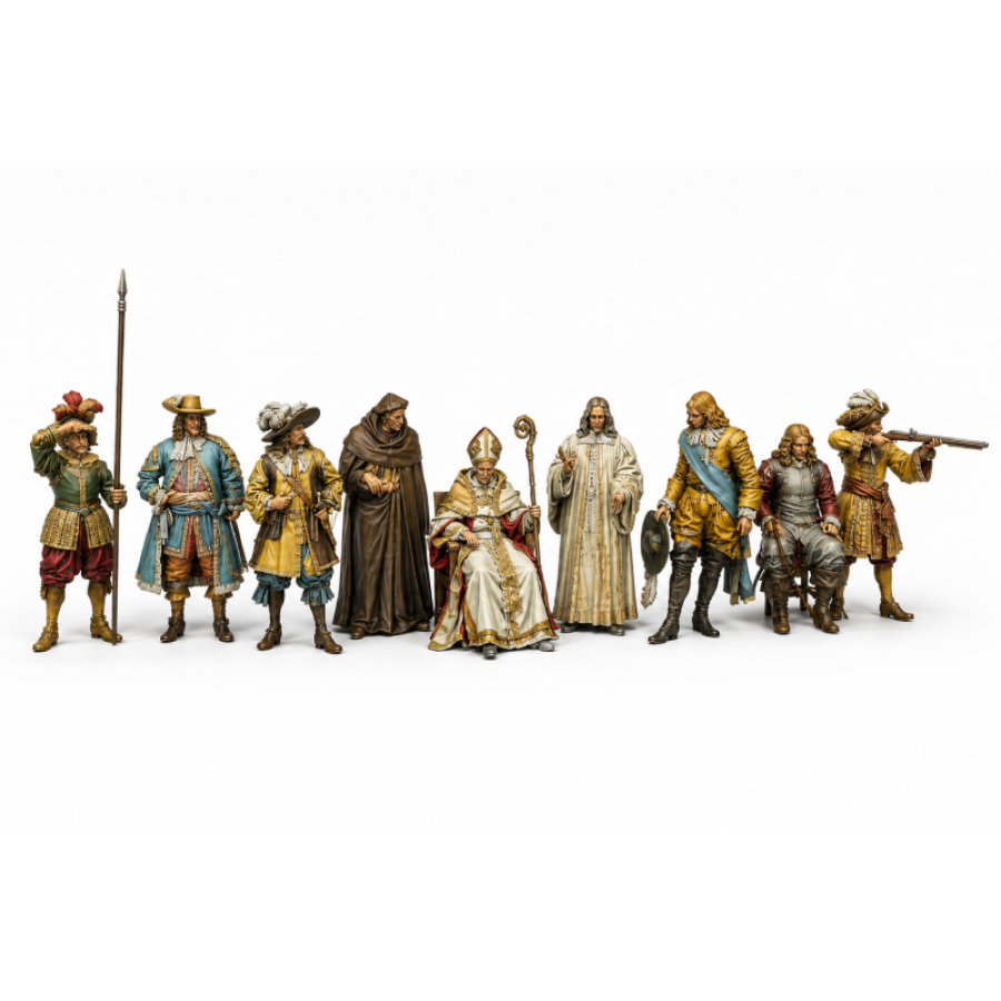 17th Century European Soldiers Clergy – 9 STL Models for 3D Printing 17th Century European Soldiers Clergy – 9 STL Models for 3D Printing