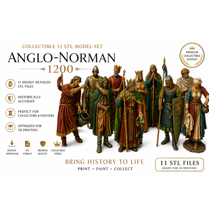 Anglo-Normans 1200 – 11 STL Model Set for 3D Printing