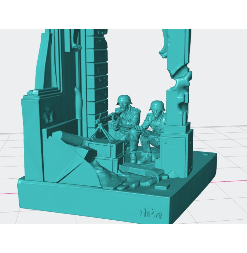 Buy STL File “Last Stand” Diorama — German Machine Gun Crew, World War II