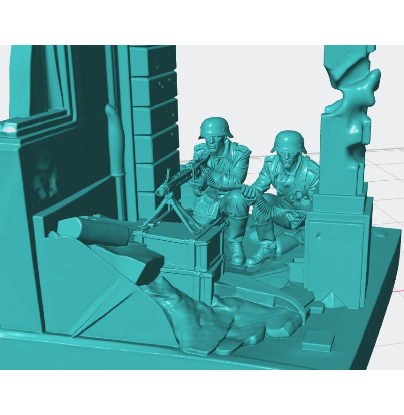 Buy STL File “Last Stand” Diorama — German Machine Gun Crew, World War II