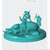 STL File “Prey” — Neanderthal Mammoth Hunt Diorama for 3D Printing