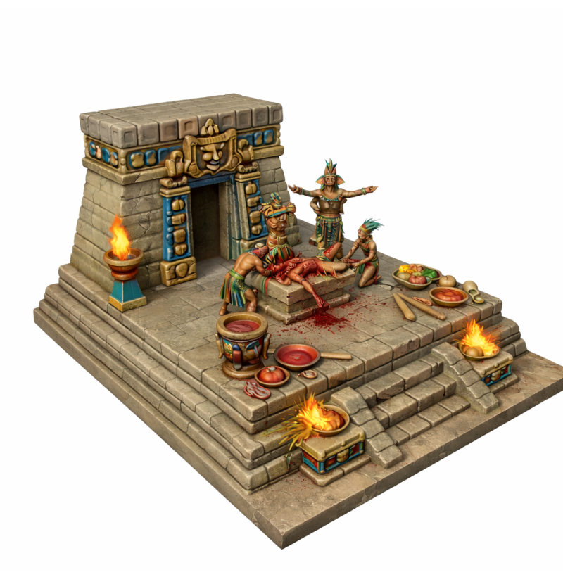 Buy Mayan Sacrificial Ritual STL Diorama | 3D Print