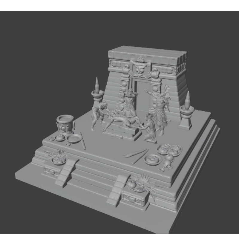 Buy Mayan Sacrificial Ritual STL Diorama | 3D Print