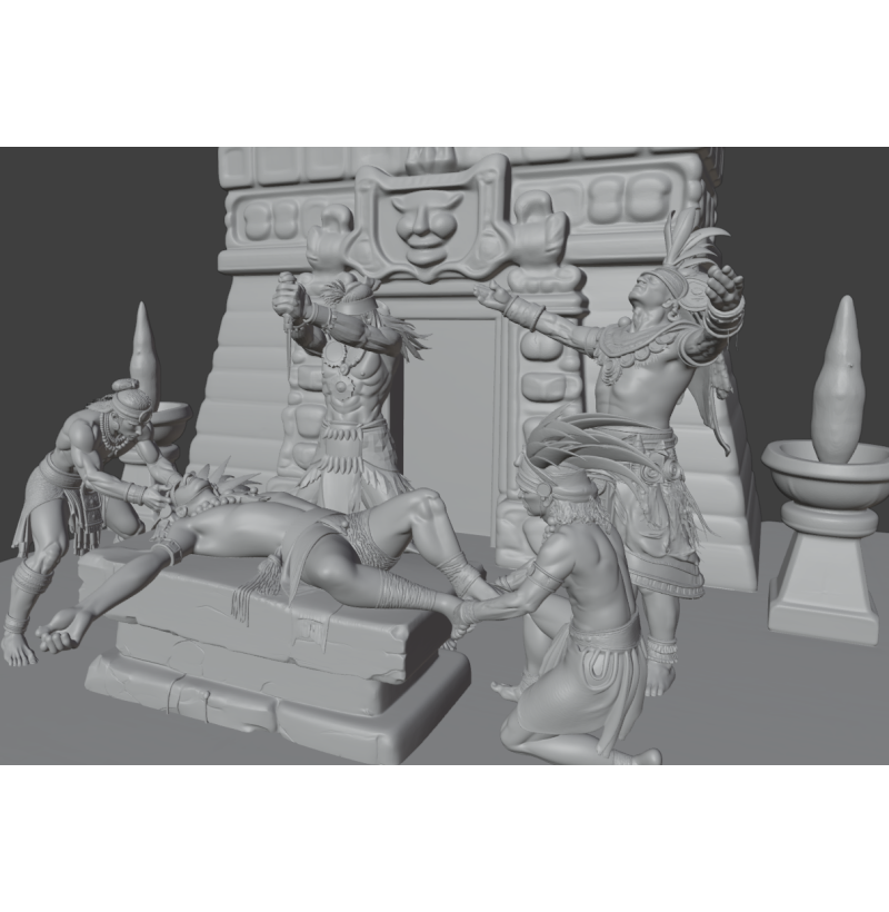 Buy Mayan Sacrificial Ritual STL Diorama | 3D Print