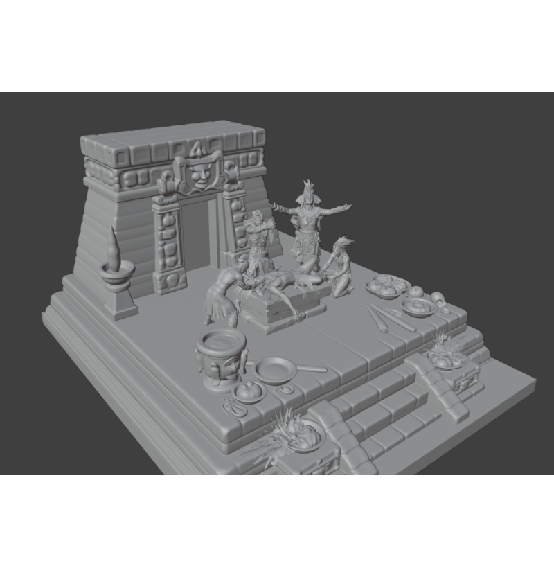 Buy Mayan Sacrificial Ritual STL Diorama | 3D Print
