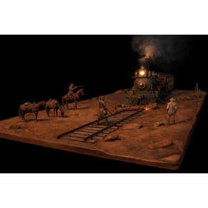 Buy Wild West Train Robbery Diorama STL for 3D Printing