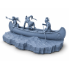 The Chase — Native American Warriors in a Canoe | STL Diorama for 3D Printing
