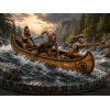The Chase — Native American Warriors in a Canoe | STL Diorama for 3D Printing