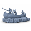 The Chase — Native American Warriors in a Canoe | STL Diorama for 3D Printing