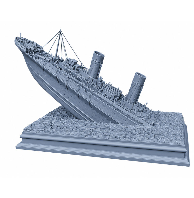 Sinking of the Titanic STL Diorama for 3D Printing