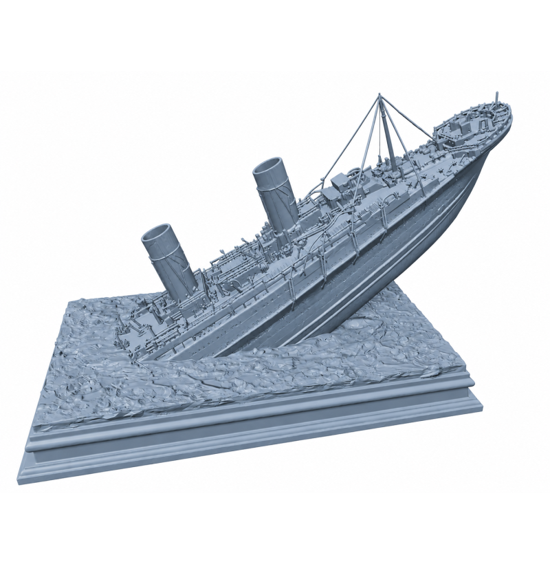 Sinking of the Titanic STL Diorama for 3D Printing