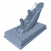 Sinking of the Titanic STL Diorama for 3D Printing