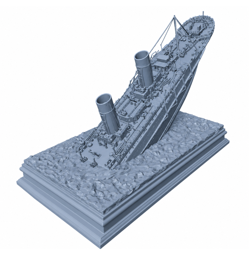 Sinking of the Titanic STL Diorama for 3D Printing