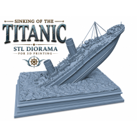 Sinking of the Titanic STL Diorama for 3D Printing