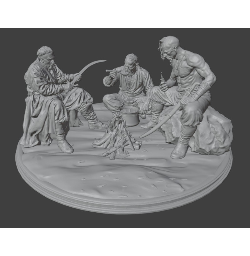 Zaporizhian Cossacks by the Campfire – Historical Diorama STL Files