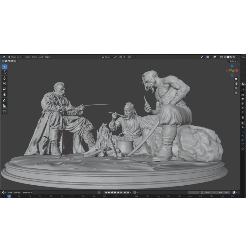 Zaporizhian Cossacks by the Campfire – Historical Diorama STL Files