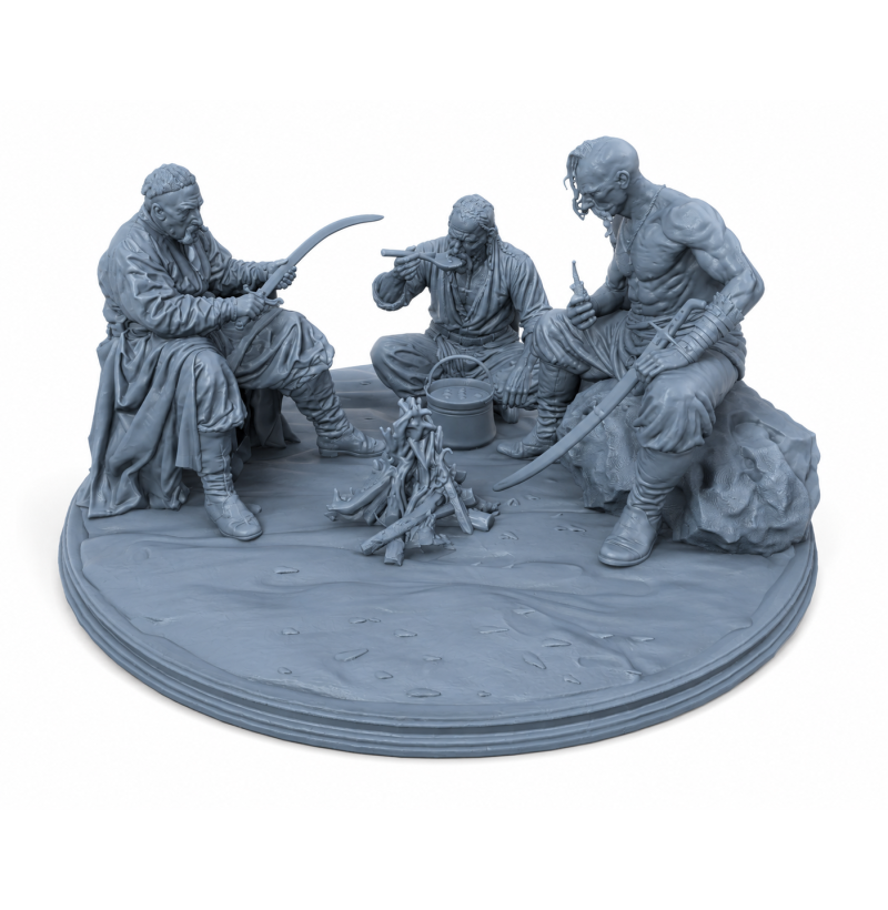 Zaporizhian Cossacks by the Campfire – Historical Diorama STL Files