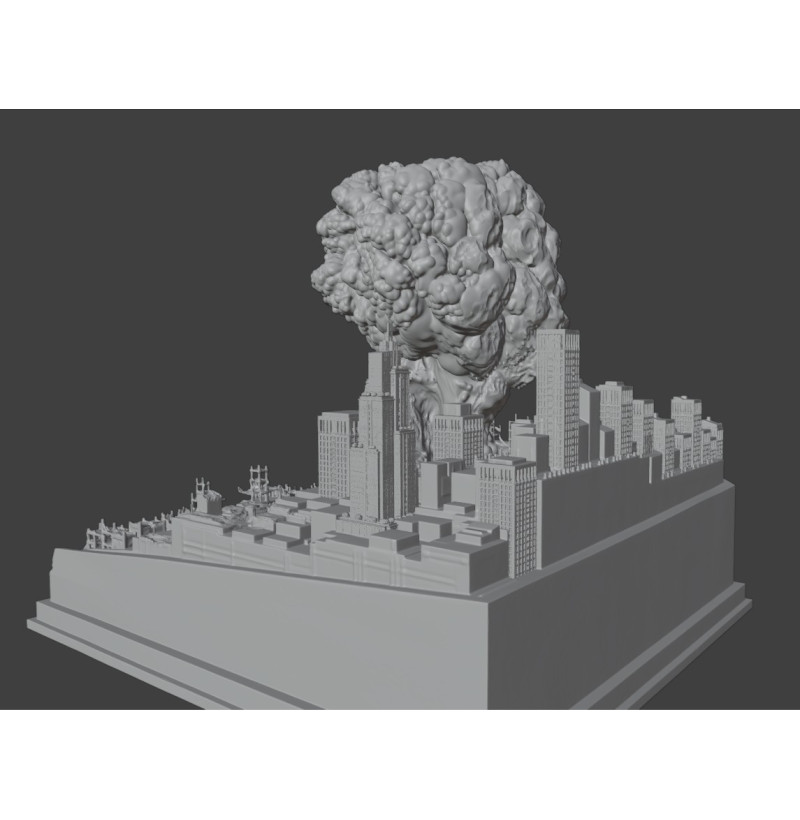 "Between Before and After" Diorama – Post-Apocalyptic City STL File for 3D Printing