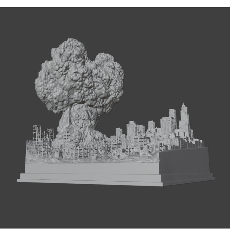 "Between Before and After" Diorama – Post-Apocalyptic City STL File for 3D Printing